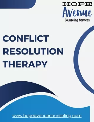 Experience effective conflict resolution therapy