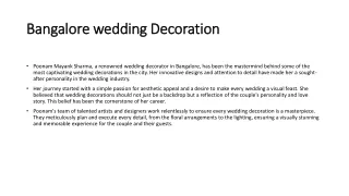 Bangalore wedding Decoration