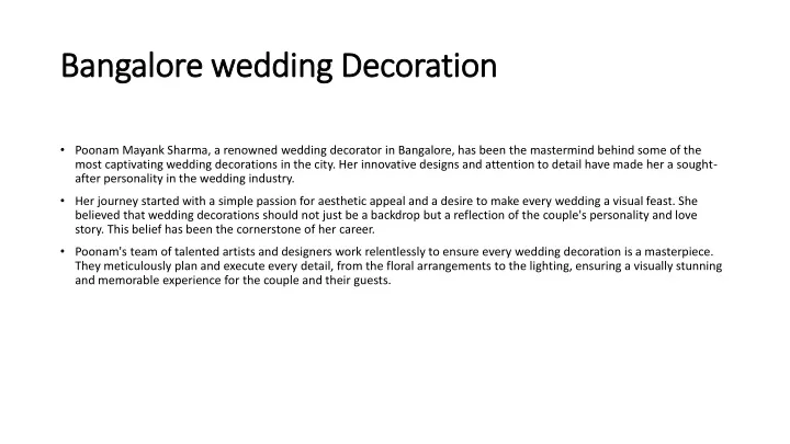 bangalore wedding decoration
