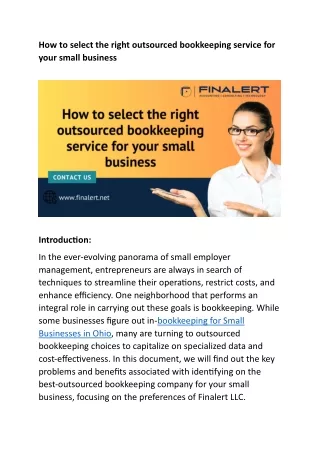 how to select the right outsourced bookkeeping