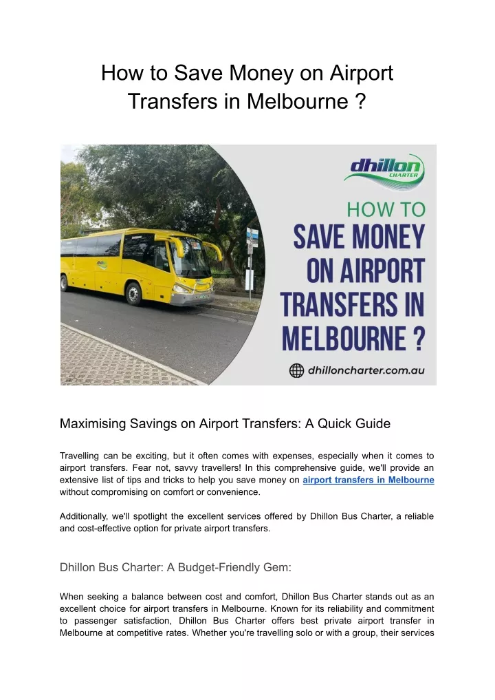 how to save money on airport transfers