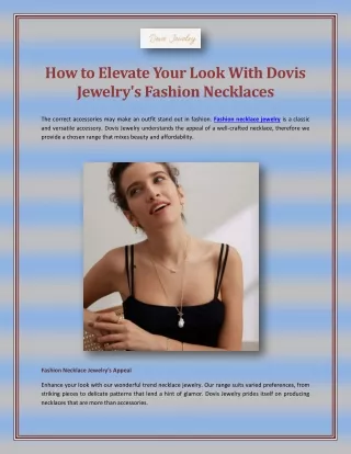 How to Elevate Your Look With Dovis Jewelry's Fashion Necklaces