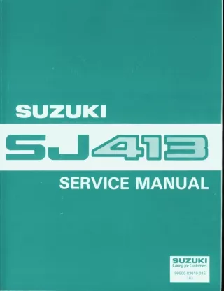1988 Suzuki Samurai Jimny Service Repair Manual