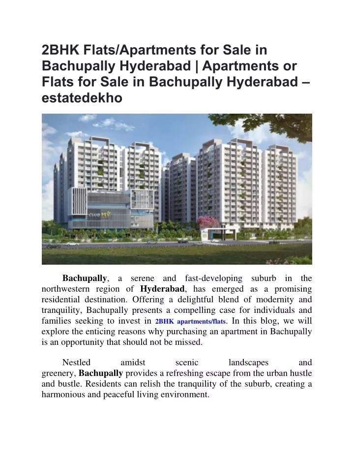 2bhk flats apartments for sale in bachupally