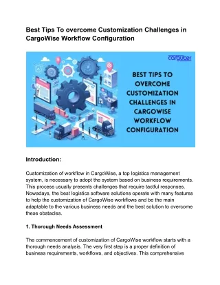 Best Tips To overcome Customization Challenges in CargoWise Workflow Configuration