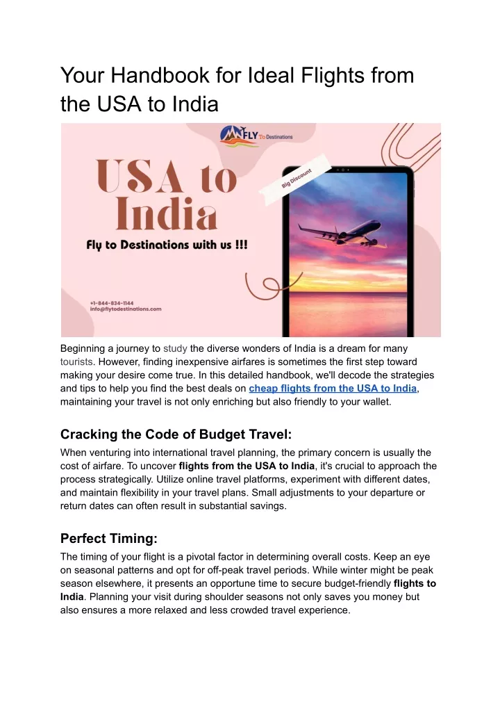your handbook for ideal flights from