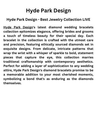 Hyde Park Design - Best Jewelry Collection LIVE