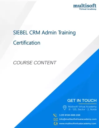 SIEBEL CRM Admin Online Training Course