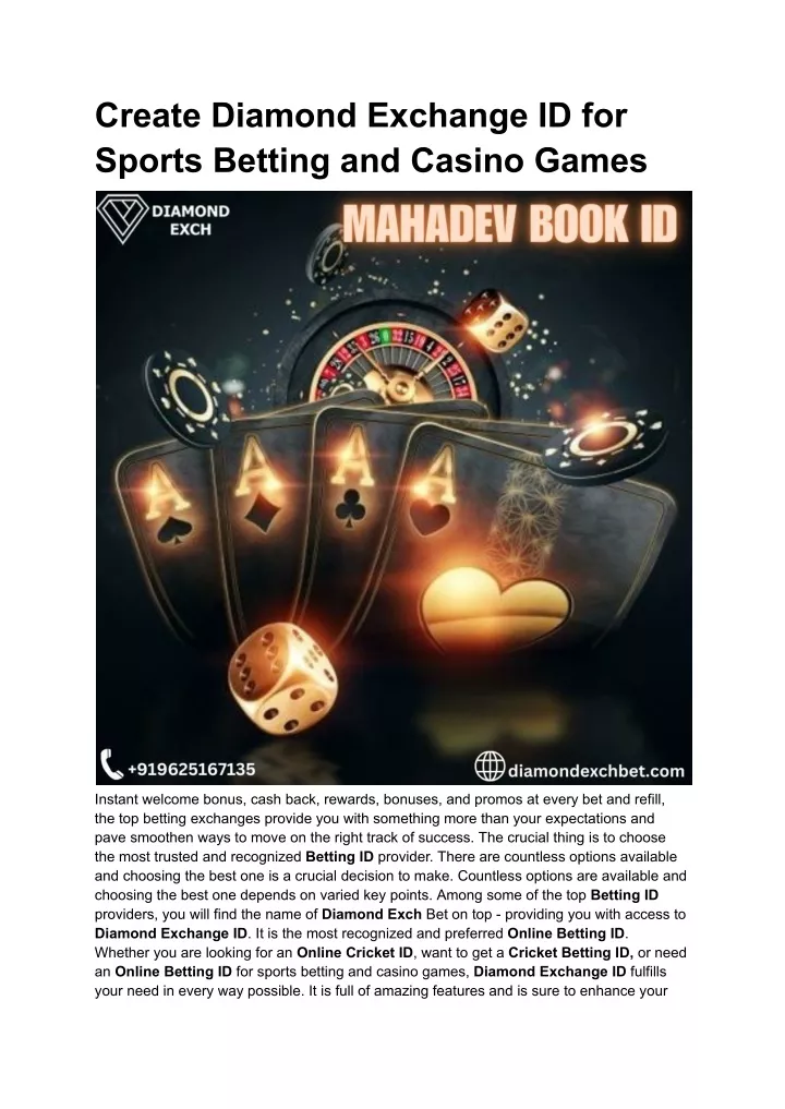 create diamond exchange id for sports betting