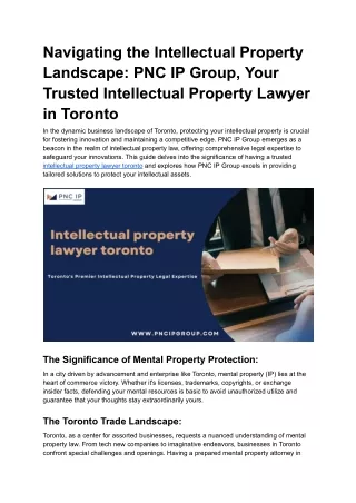 Intellectual property lawyer toronto