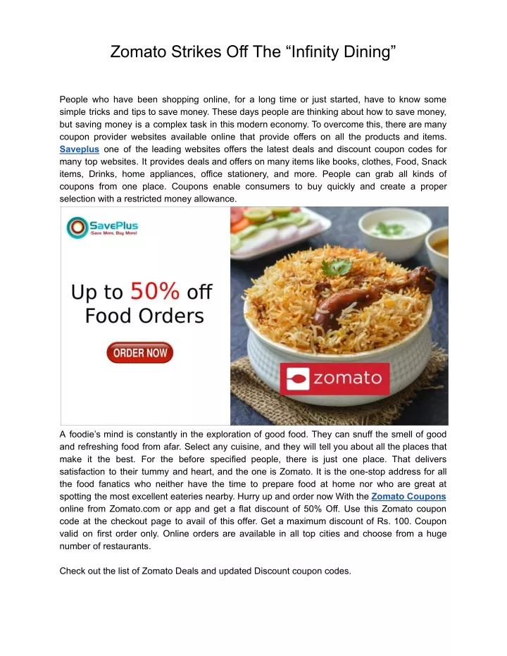 zomato strikes off the infinity dining