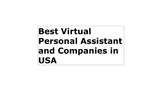 Best Virtual Personal Assistant and Companies in USA
