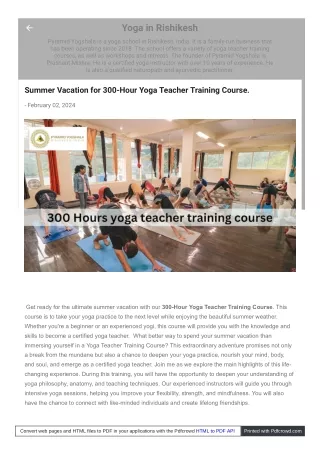 300-Hour Yoga Teacher Training course/Pyramidyogshala