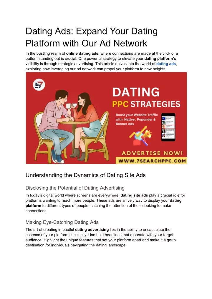 dating ads expand your dating platform with
