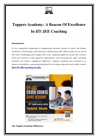 toppers academy a beacon of excellence