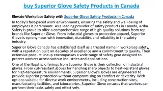 buy Superior Glove Safety Products in Canada