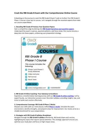 crack the rbi grade b exam with our comprehensive