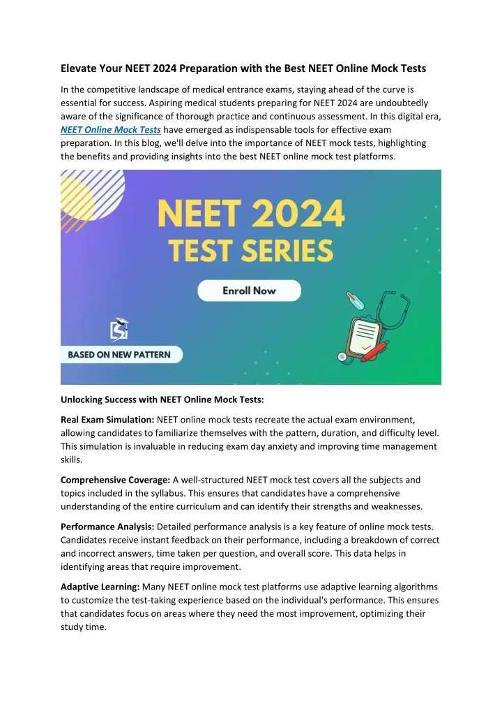 elevate your neet 2024 preparation with the best