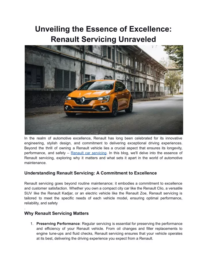 unveiling the essence of excellence renault