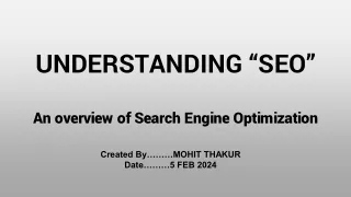 BASIC UNDERSTANDING “SEO”