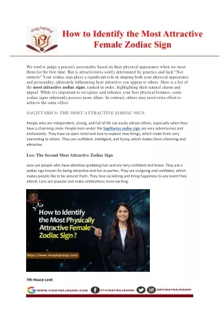 how to identify the most attractive female zodiac