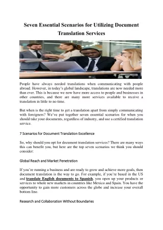 seven essential scenarios for utilizing document