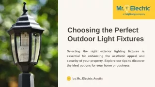 Choosing the Perfect Outdoor Light Fixtures