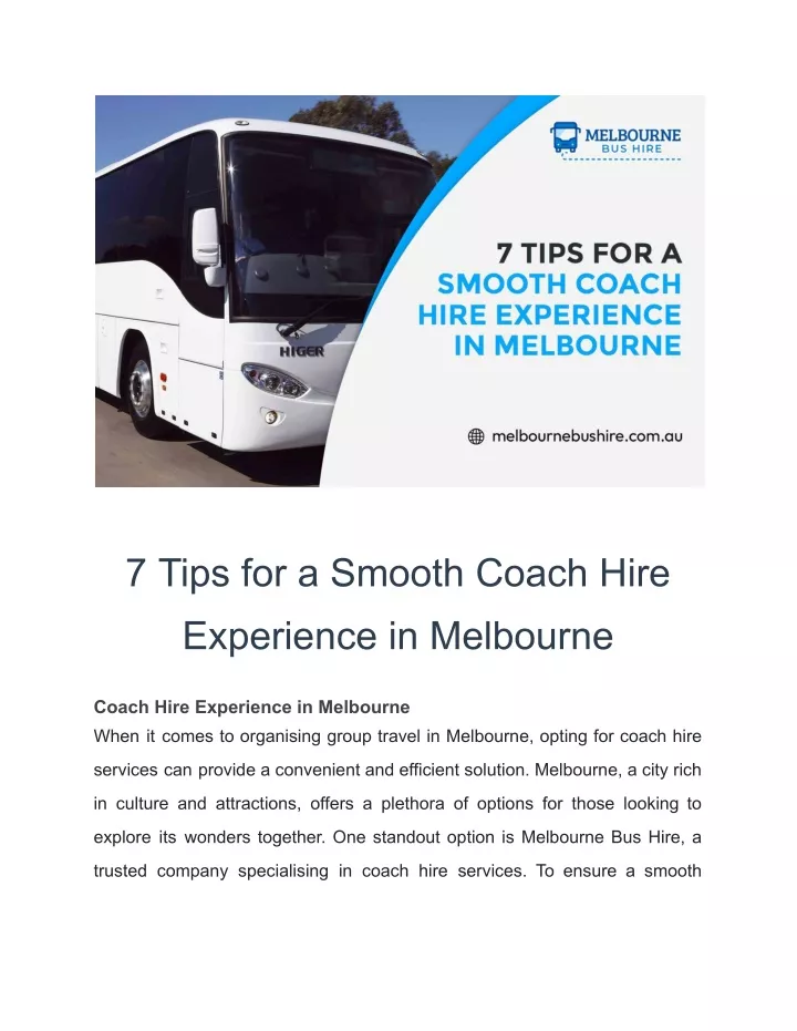 7 tips for a smooth coach hire experience