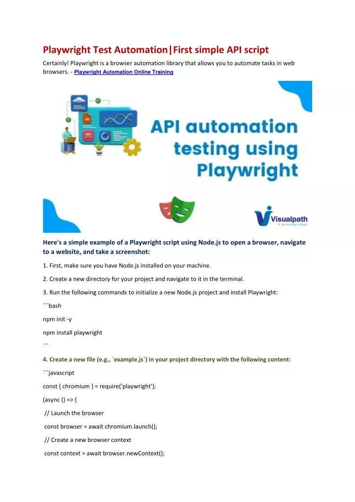 playwright test automation first simple api script