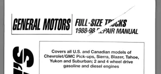 1989 Chevrolet Ck Service Repair Manual