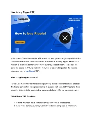 How to buy Ripple(XRP)