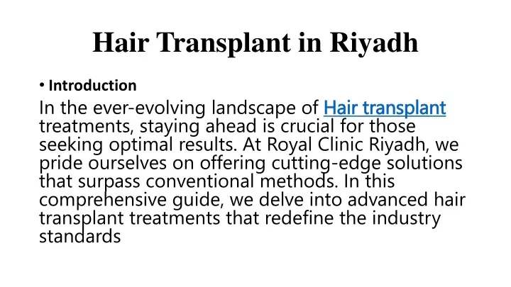 hair transplant in riyadh