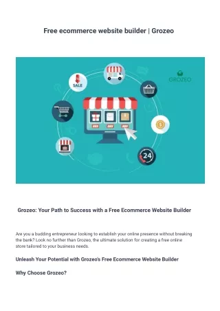 free ecommerce website builder grozeo
