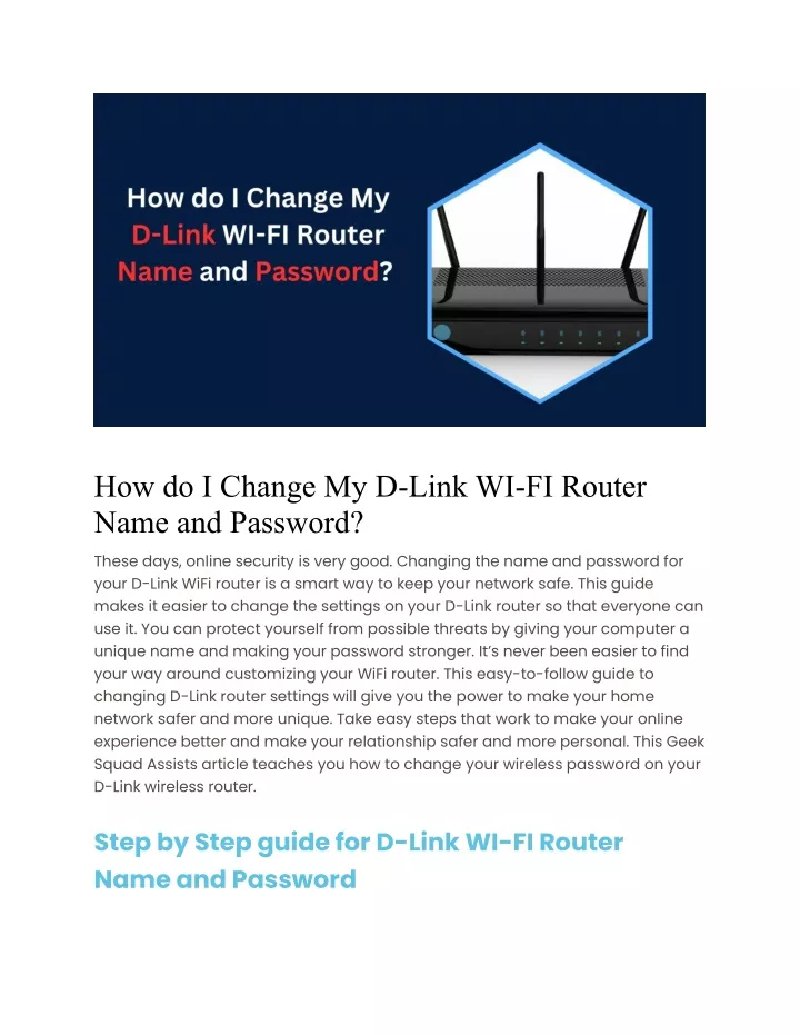 how do i change my d link wi fi router name