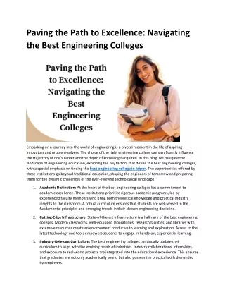 paving the path to excellence navigating the best