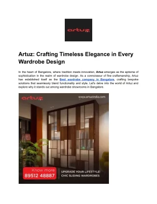 Artuz_ Crafting Timeless Elegance in Every Wardrobe Design