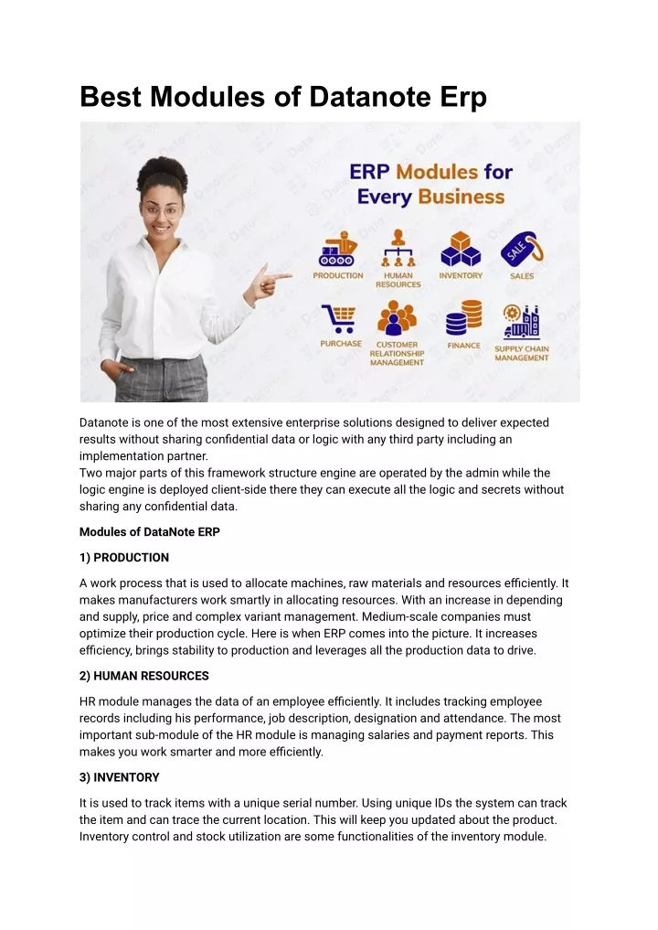 best modules of datanote erp