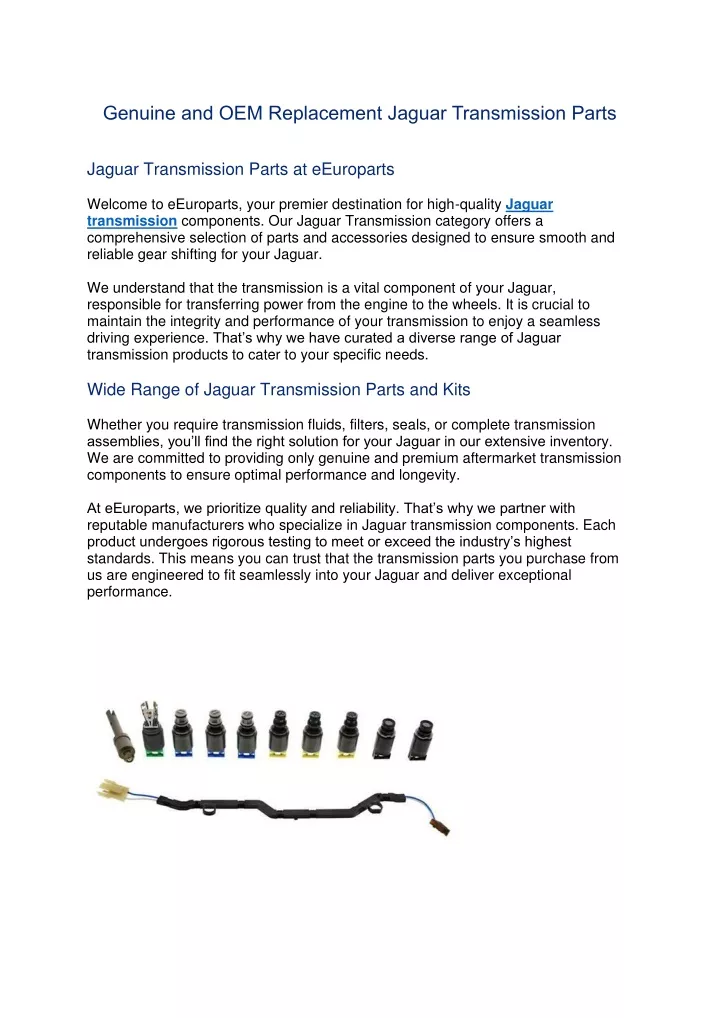 genuine and oem replacement jaguar transmission