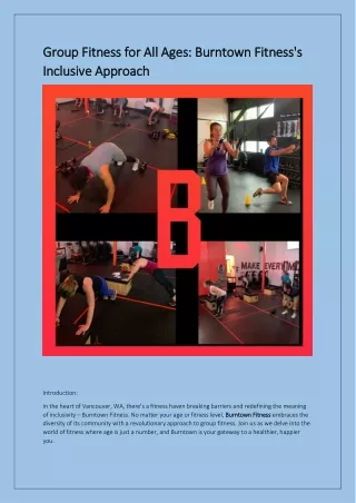 Group Fitness for All Ages Burntown Fitness's Inclusive Approach