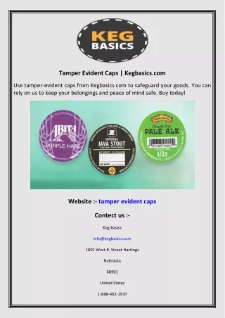 Tamper Evident Caps  Kegbasics.com