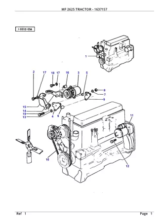 Massey Ferguson MF 2625 TRACTOR Service Parts Catalogue Manual (Part Number  1637157)