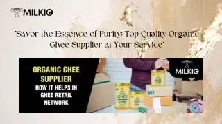Organic ghee supplier