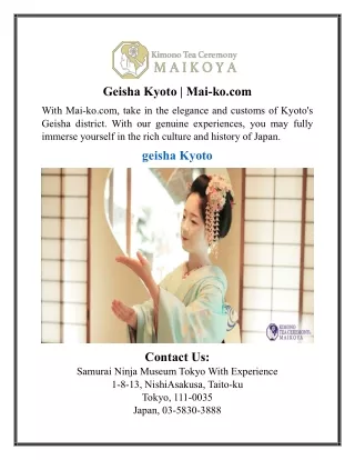 Geisha Kyoto  Mai-ko