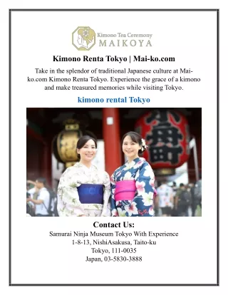 Kimono Renta Tokyo | Mai-ko.com