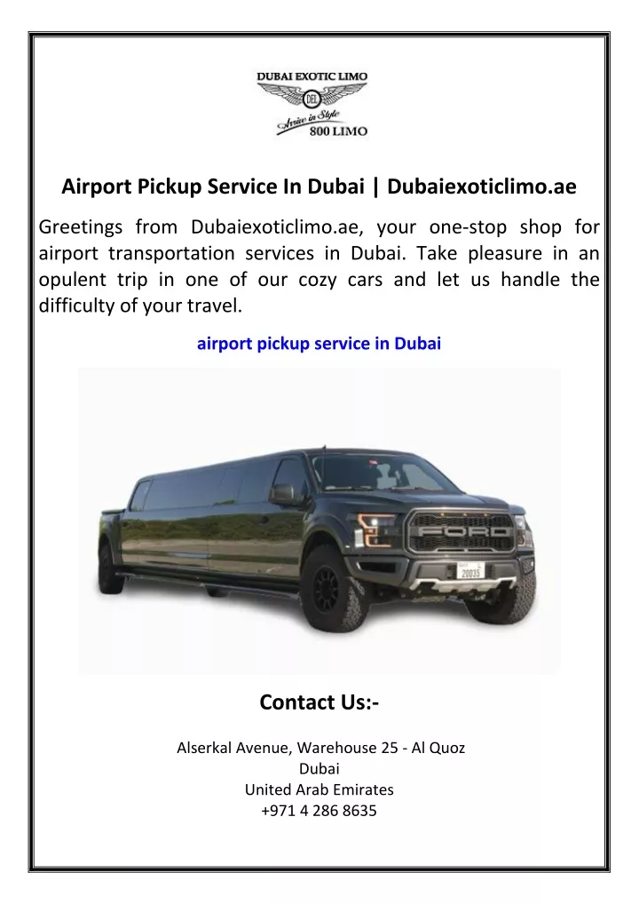 airport pickup service in dubai dubaiexoticlimo ae