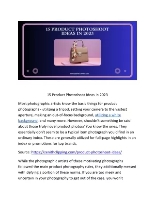 15 product photoshoot ideas in 2023