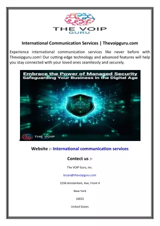 international communication services thevoipguru