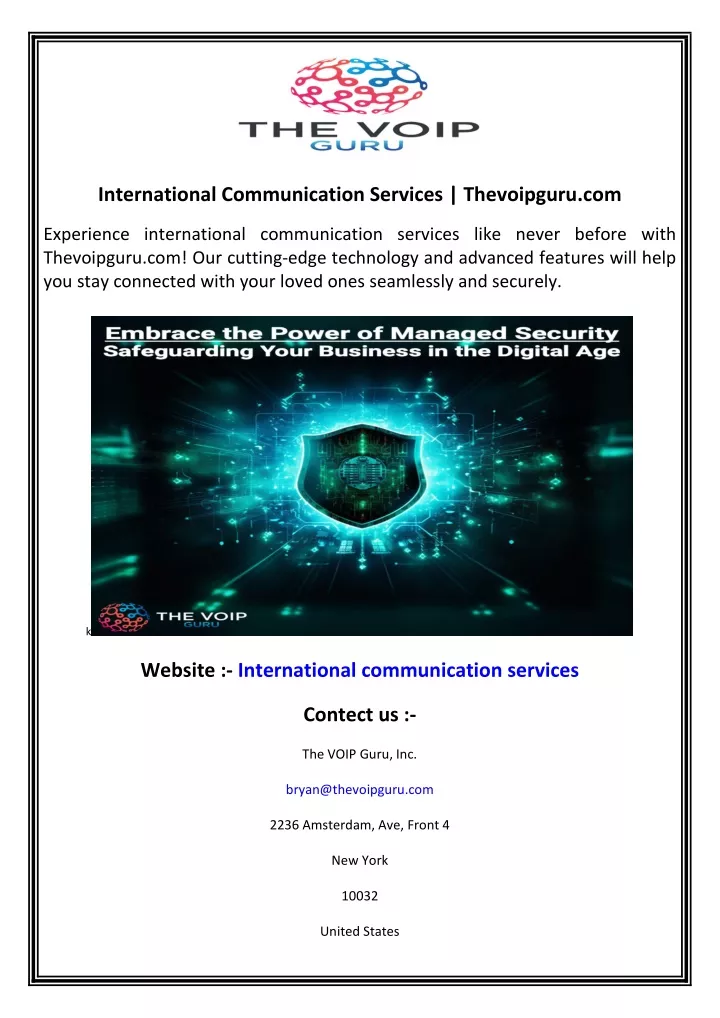 international communication services thevoipguru