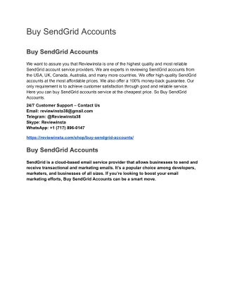 Buy SendGrid Accounts