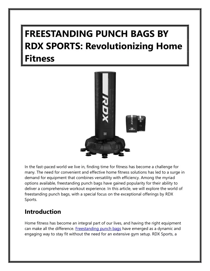 freestanding punch bags by rdx sports